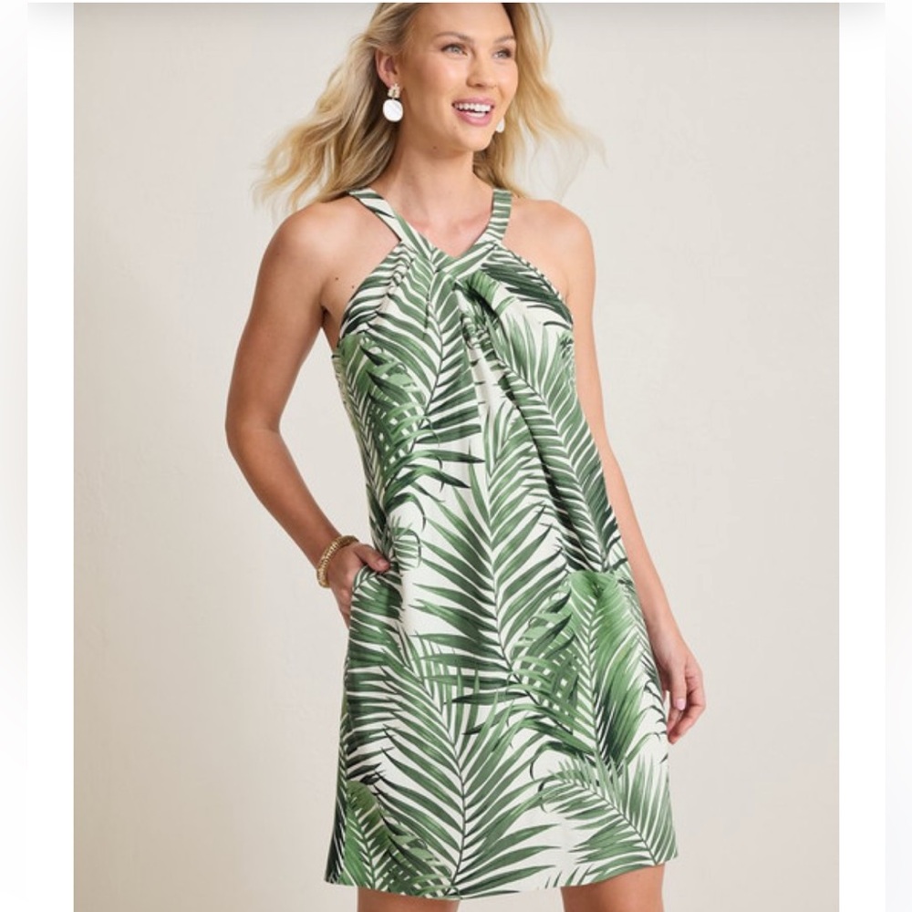 NWT Tommy Bahama Leaf of Luxury Silk Halter Dress